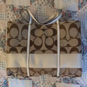 Coach Brown and Cream Tote Bag. PERFECT FOR WORK.